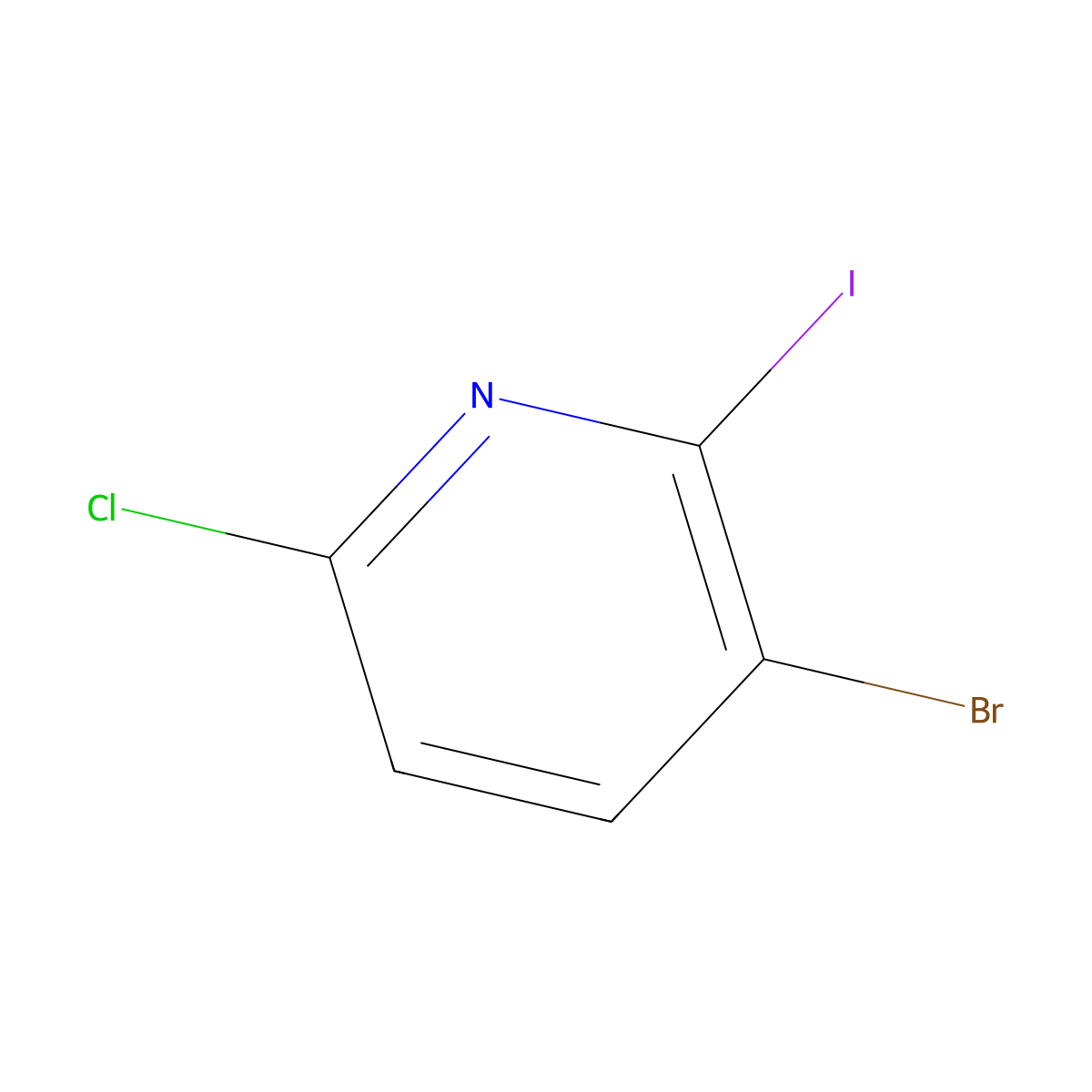 3-Bromo-6-chloro-2-iodopyridine molecular structure, CAS 1211529-01-9