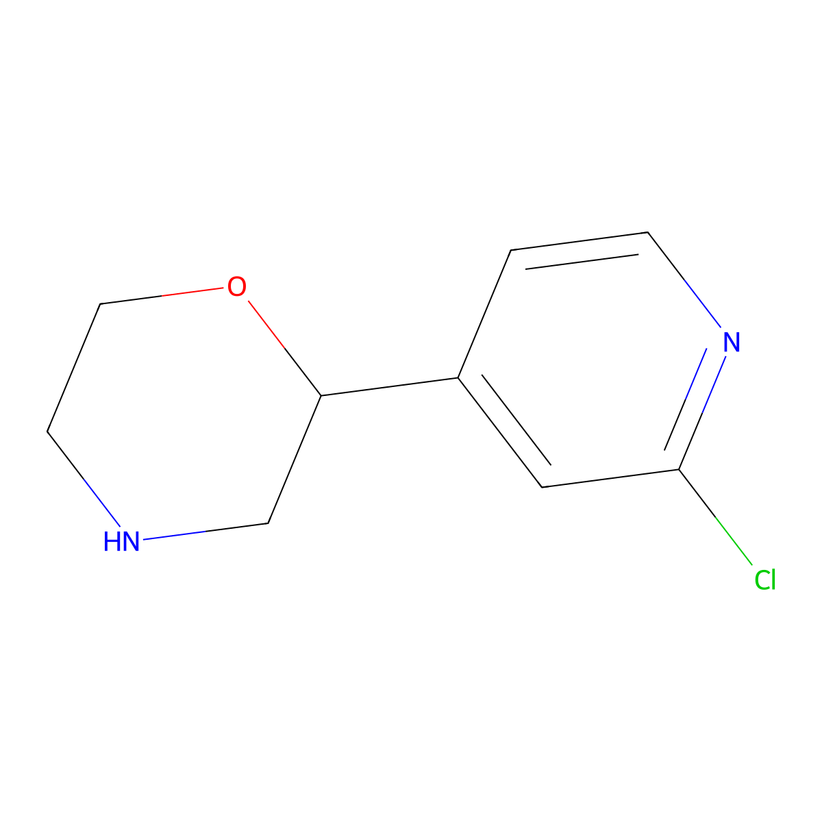 2-(2-Chloro-4-pyridinyl)morpholine molecular structure, CAS 1211529-40-6