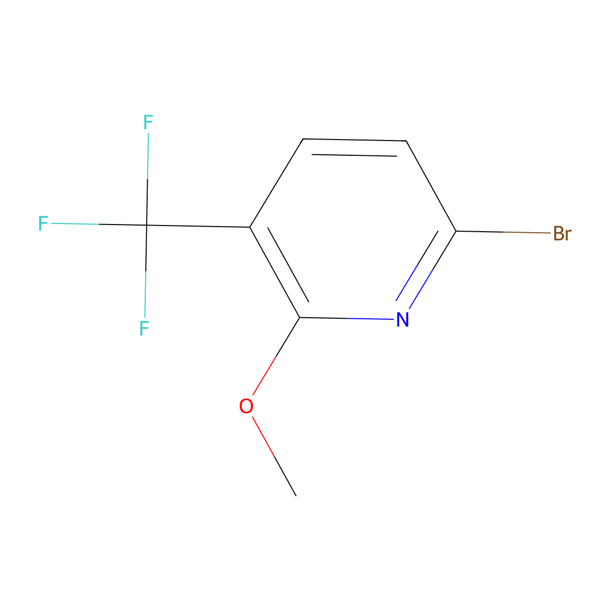 6-Bromo-2-methoxy-3-(trifluoromethyl)pyridine molecular structure, CAS 1211529-48-4