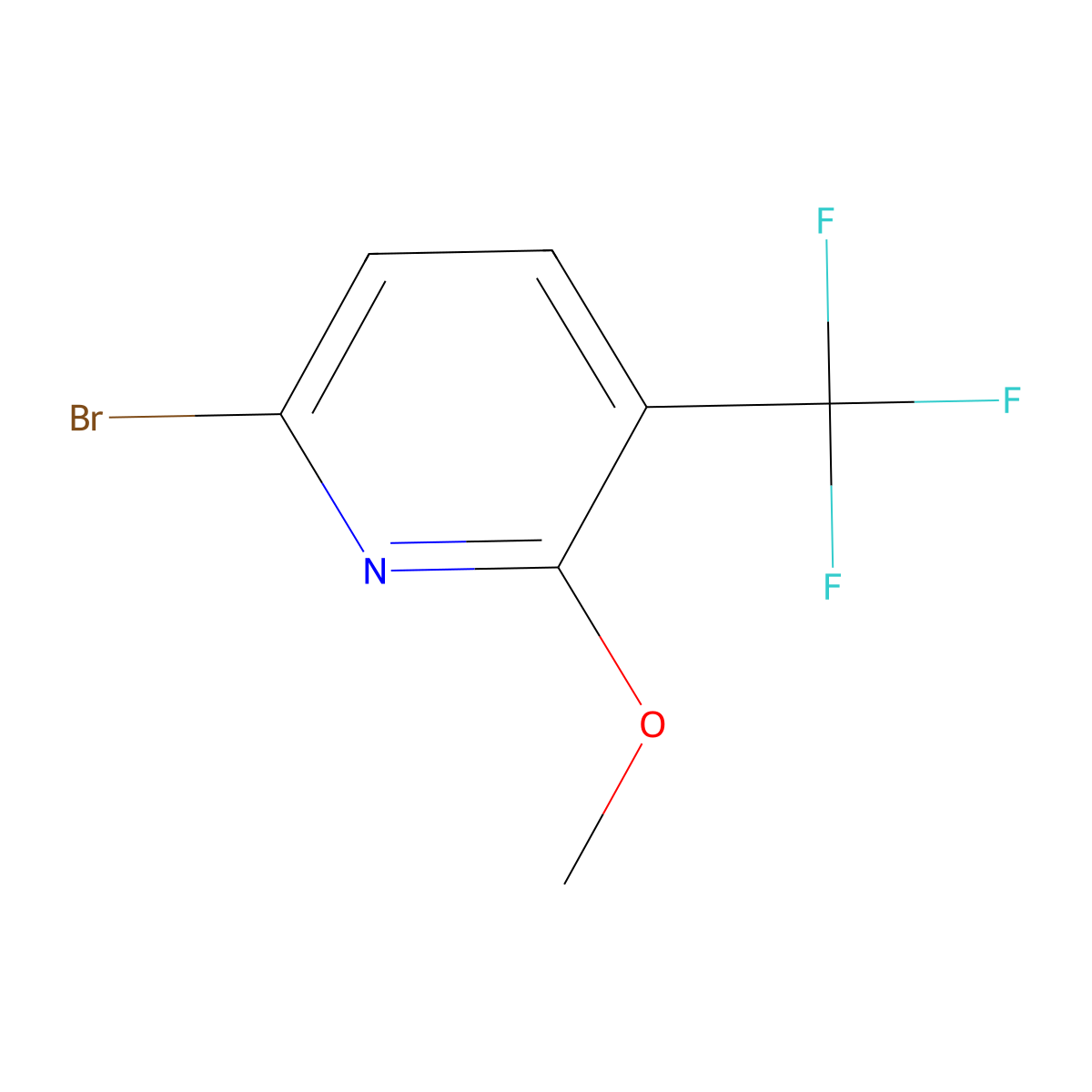 6-Bromo-2-methoxy-3-(trifluoromethyl)pyridine molecular structure, CAS 1211529-48-4