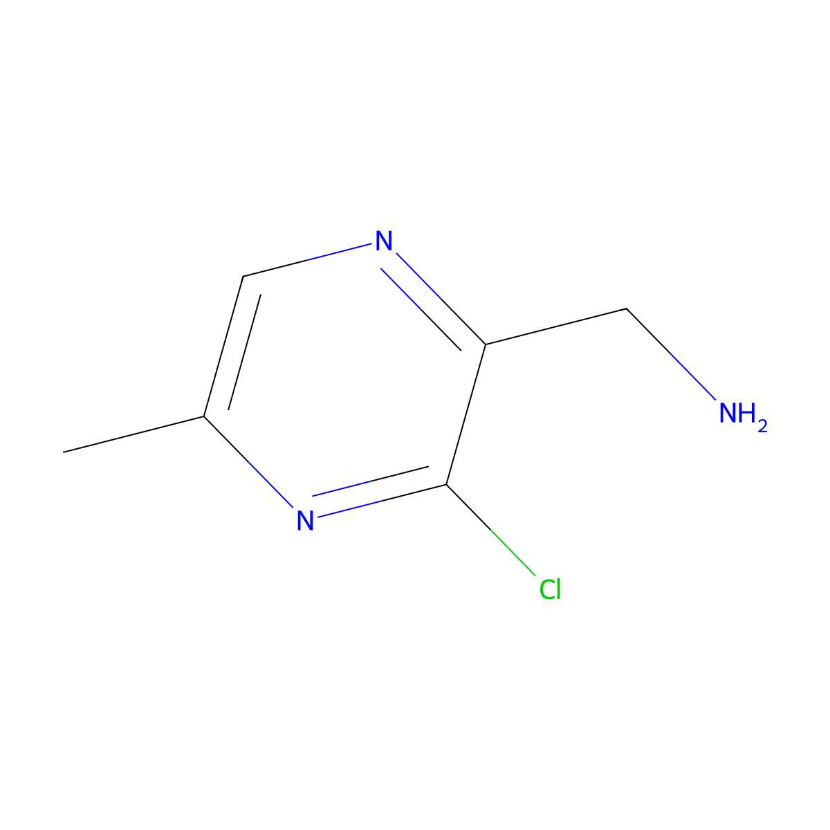 (3-Chloro-5-methylpyrazin-2-yl)methanamine molecular structure, CAS 1211529-49-5