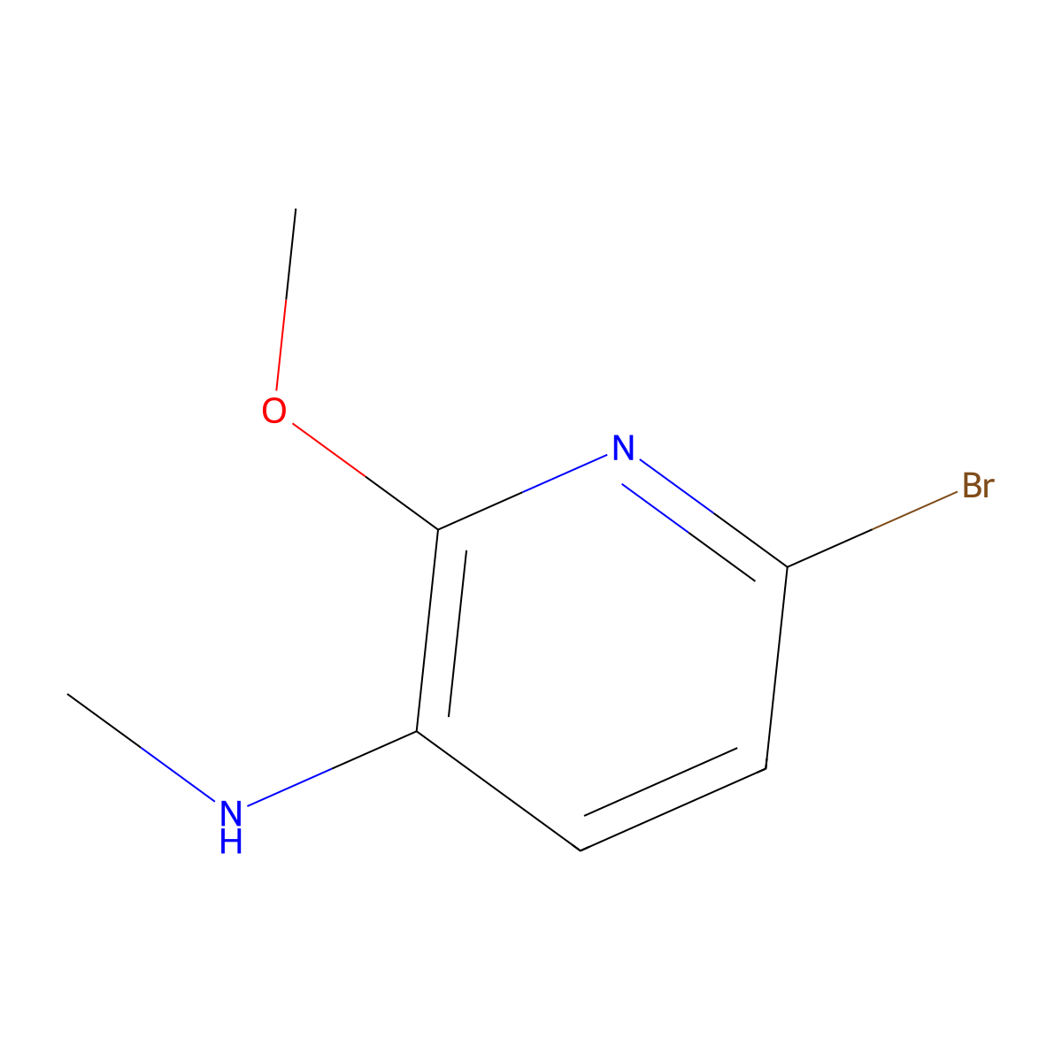 6-Bromo-2-methoxy-N-methylpyridin-3-amine molecular structure, CAS 1211529-60-0