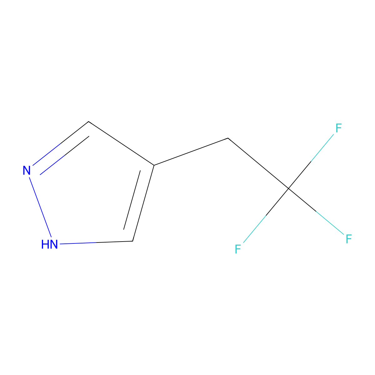 4-(2,2,2-trifluoroethyl)-1H-pyrazole molecular structure, CAS 1211529-61-1