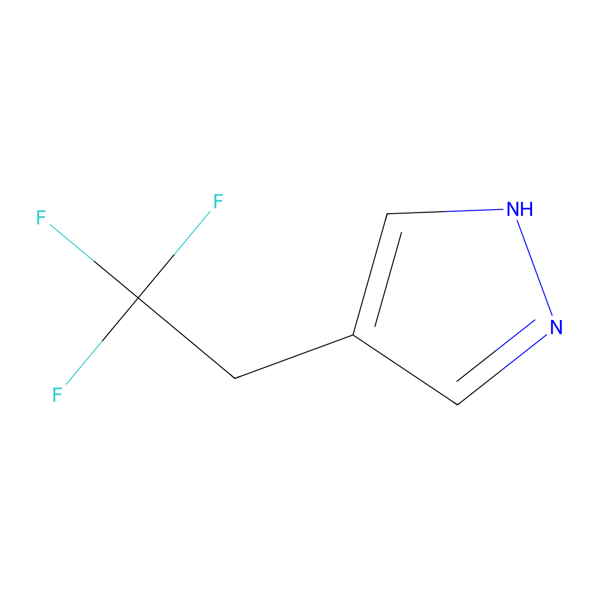 4-(2,2,2-trifluoroethyl)-1H-pyrazole molecular structure, CAS 1211529-61-1