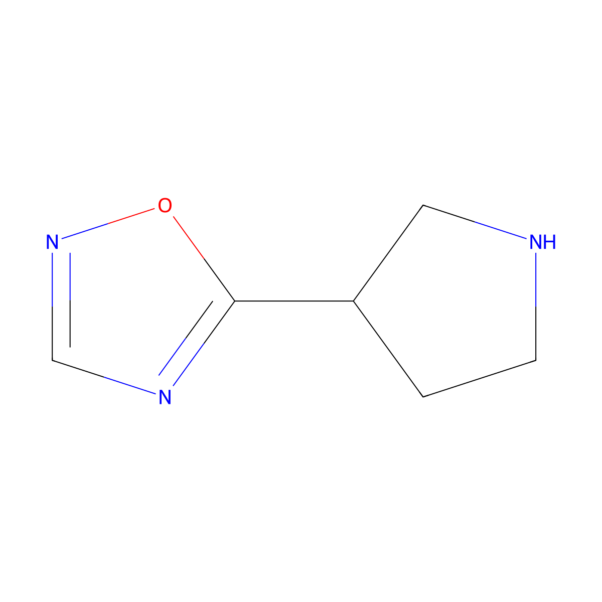 5-(Pyrrolidin-3-yl)-1,2,4-oxadiazole molecular structure, CAS 1211529-68-8