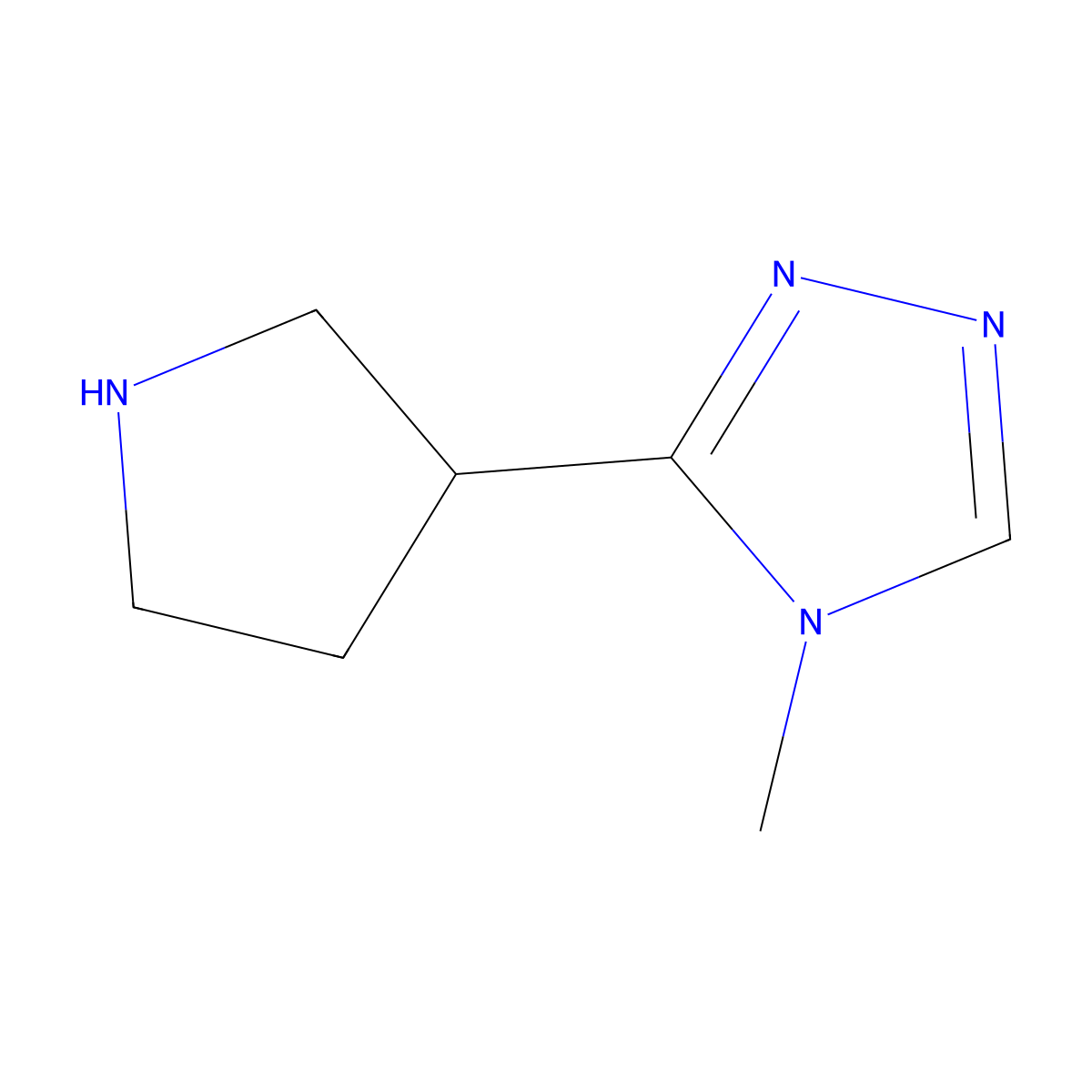 4-methyl-3-(pyrrolidin-3-yl)-4H-1,2,4-triazole molecular structure, CAS 1211529-76-8