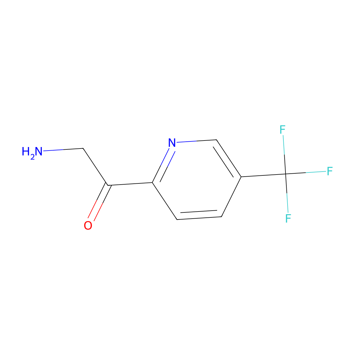 2-Amino-1-(5-(trifluoromethyl)pyridin-2-yl)ethanone molecular structure, CAS 1211529-78-0