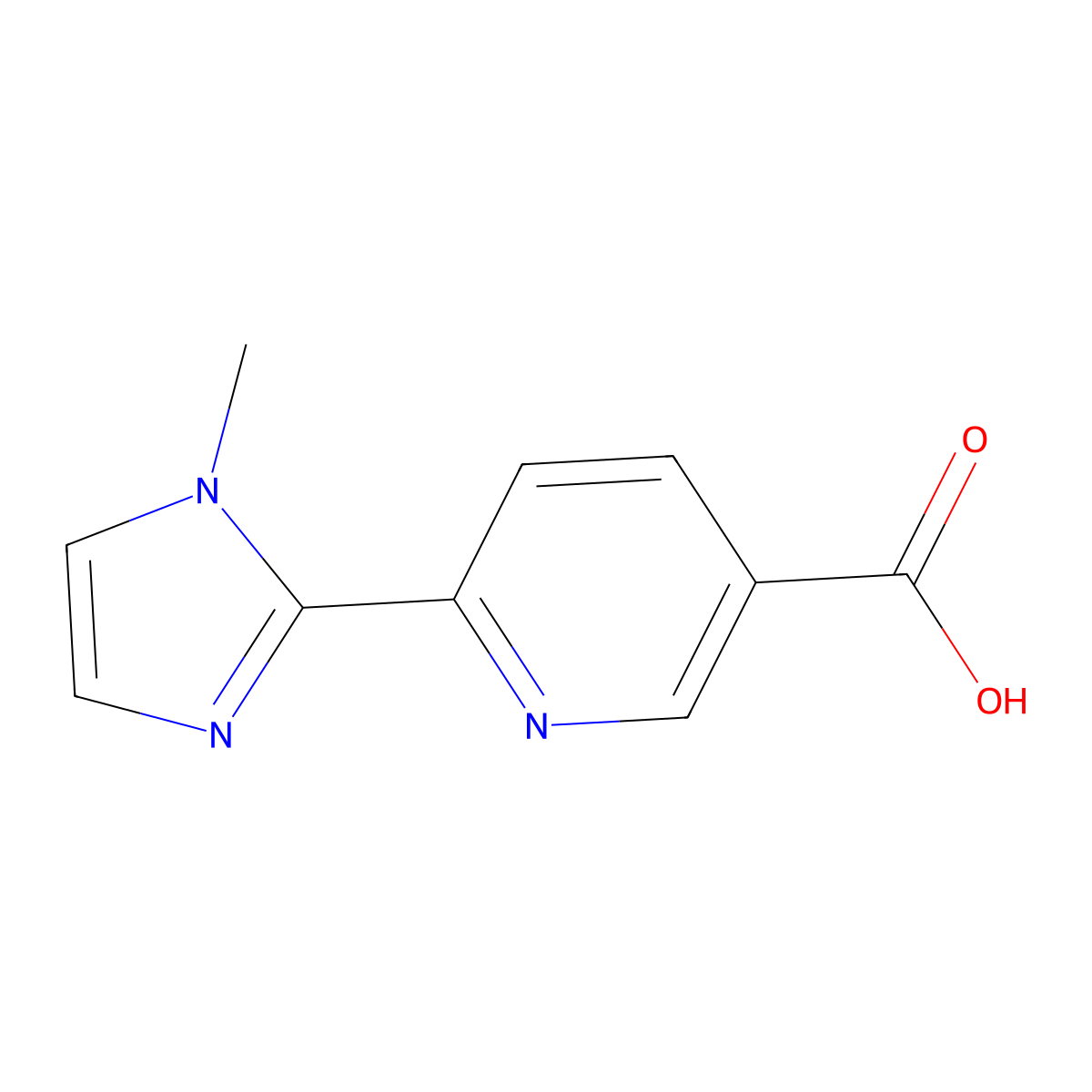 6-(1-Methyl-1H-imidazol-2-YL)pyridine-3-carboxylic acid molecular structure, CAS 1211530-02-7
