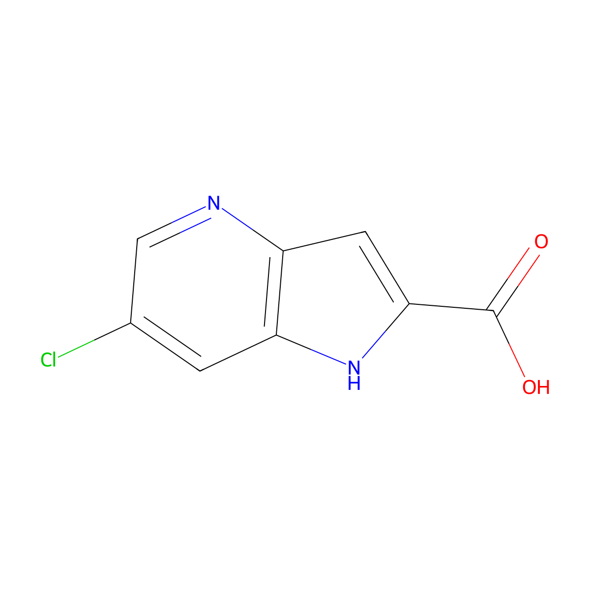 6-Chloro-1H-pyrrolo[3,2-B]pyridine-2-carboxylic acid molecular structure, CAS 1211530-05-0