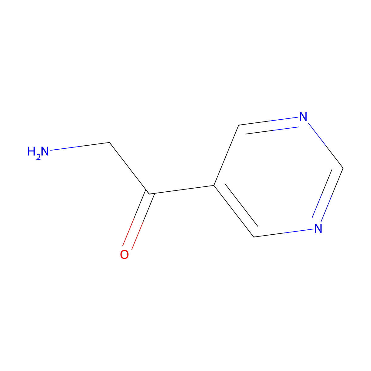 2-Amino-1-(pyrimidin-5-yl)ethan-1-one molecular structure, CAS 1211530-06-1