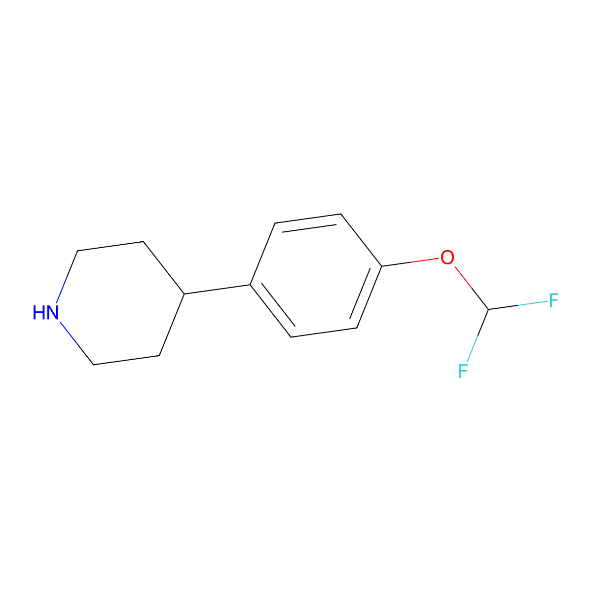 4-(4-(Difluoromethoxy)phenyl)piperidine molecular structure, CAS 1211530-65-2