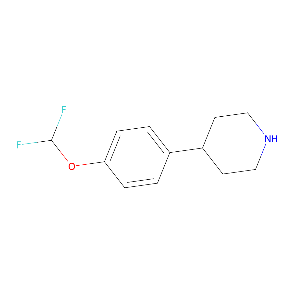 4-(4-(Difluoromethoxy)phenyl)piperidine molecular structure, CAS 1211530-65-2
