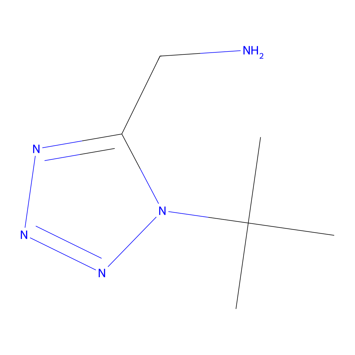 1-(1-tert-butyl-1H-1,2,3,4-tetrazol-5-yl)methanamine molecular structure, CAS 1211530-72-1