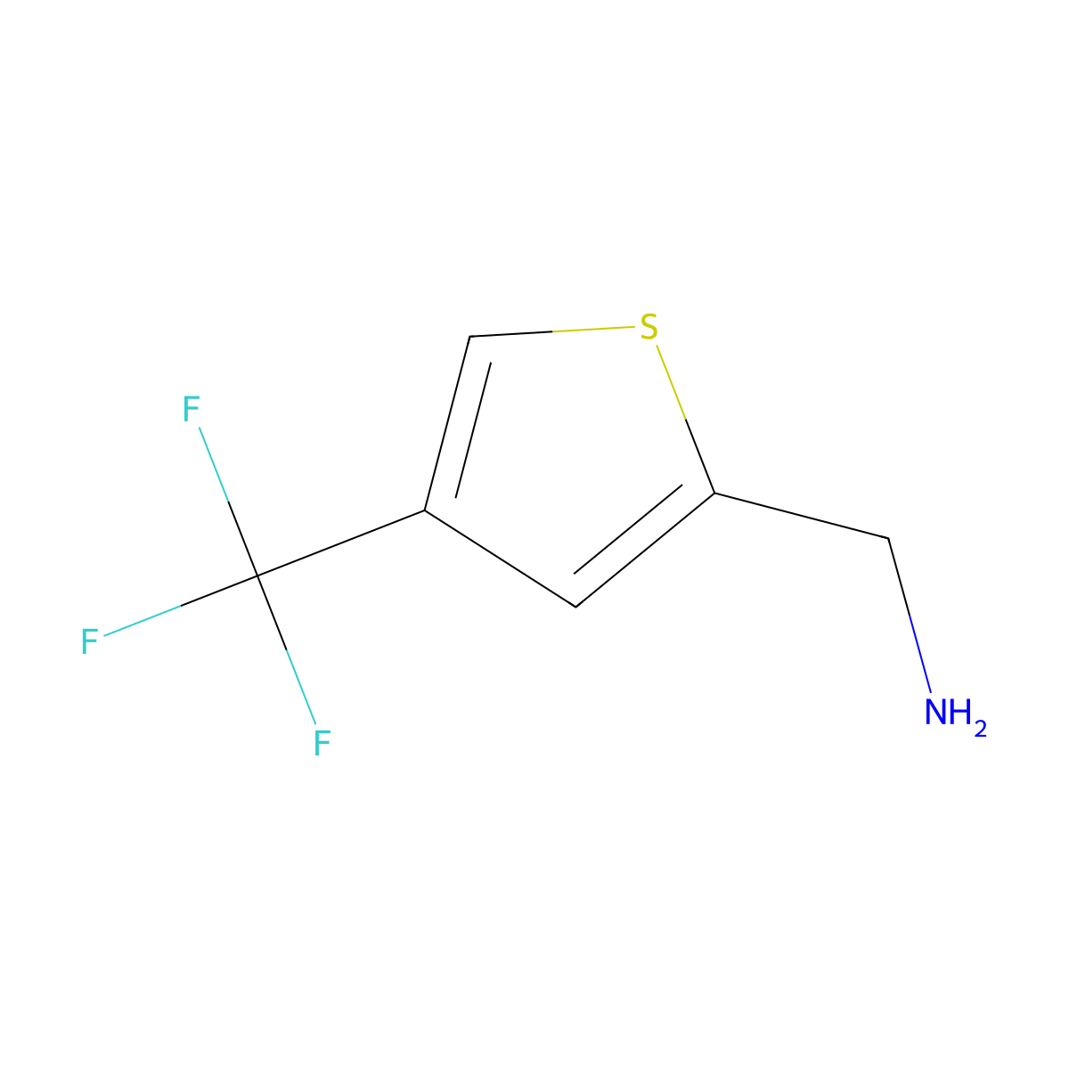 1-[4-(Trifluoromethyl)thiophen-2-yl]methanamine molecular structure, CAS 1211530-74-3
