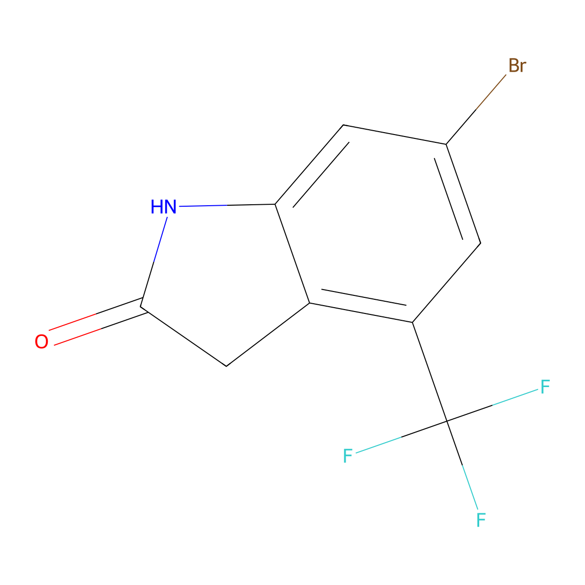 6-Bromo-4-(trifluoromethyl)-2,3-dihydro-1H-indol-2-one molecular structure, CAS 1211530-82-3
