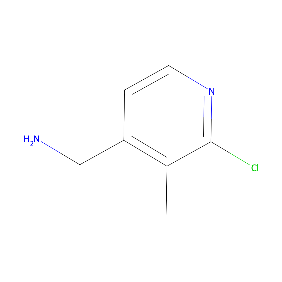 (2-Chloro-3-methylpyridin-4-YL)methanamine molecular structure, CAS 1211530-85-6