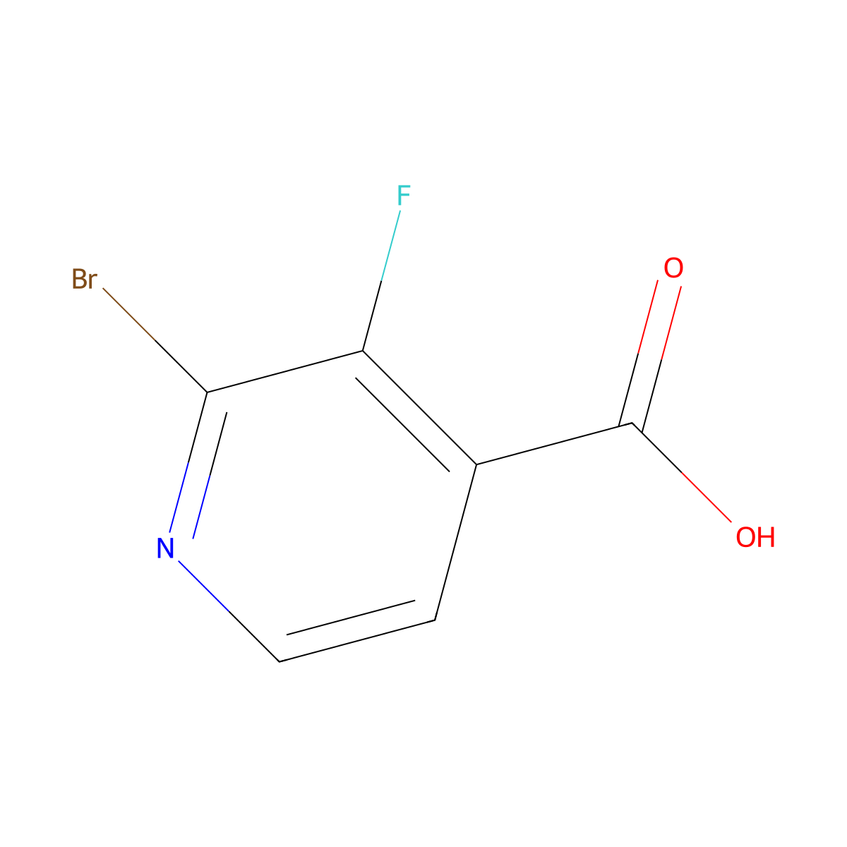 2-Bromo-3-fluoropyridine-4-carboxylic acid molecular structure, CAS 1211530-89-0