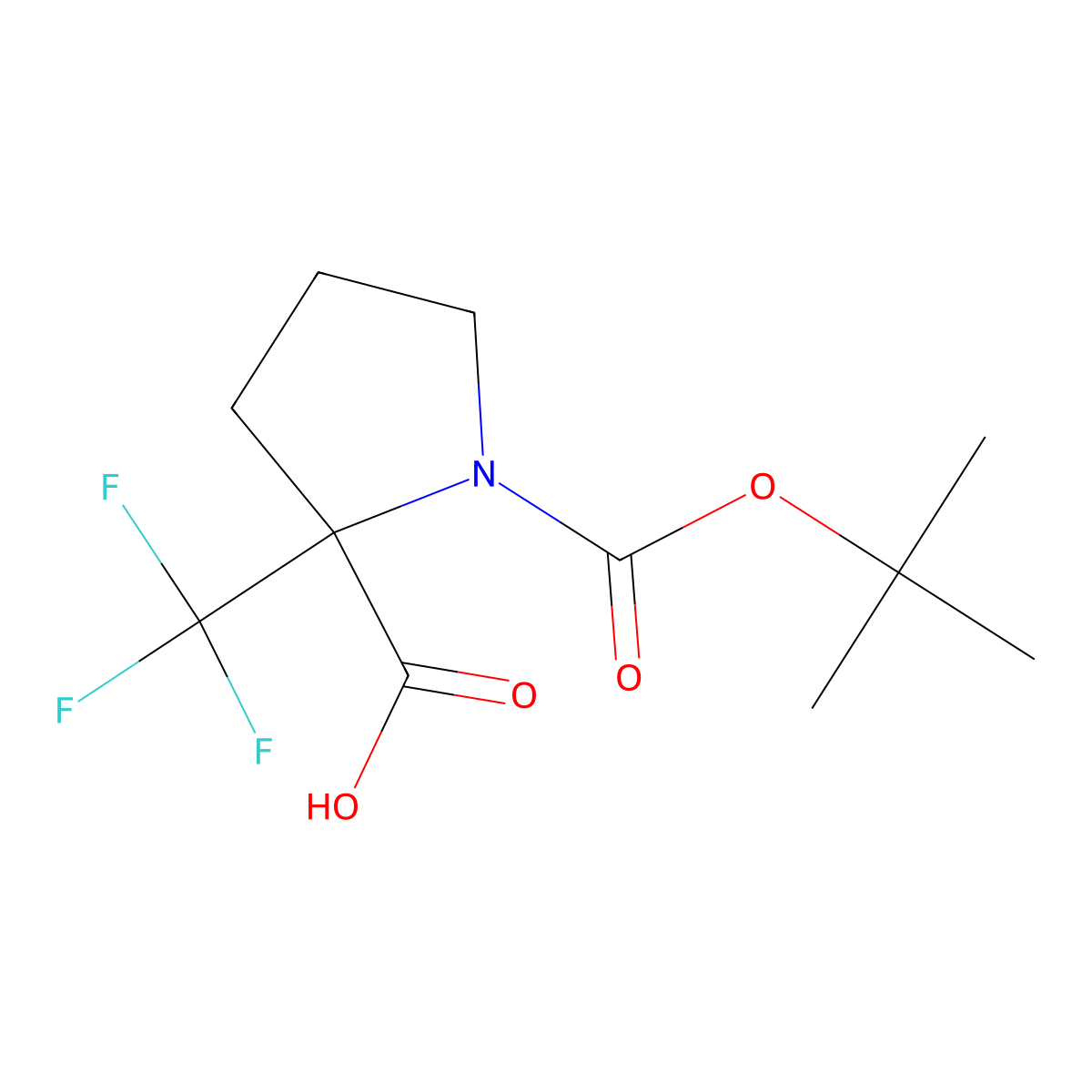 1-[(tert-Butoxy)carbonyl]-2-(trifluoromethyl)pyrrolidine-2-carboxylic acid molecular structure, CAS 1211531-12-2