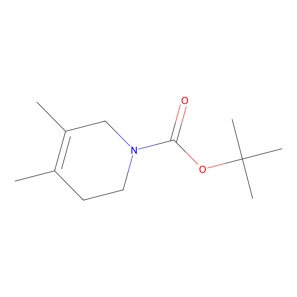 Tert-butyl 4,5-dimethyl-1,2,3,6-tetrahydropyridine-1-carboxylate molecular structure, CAS 1211531-19-9