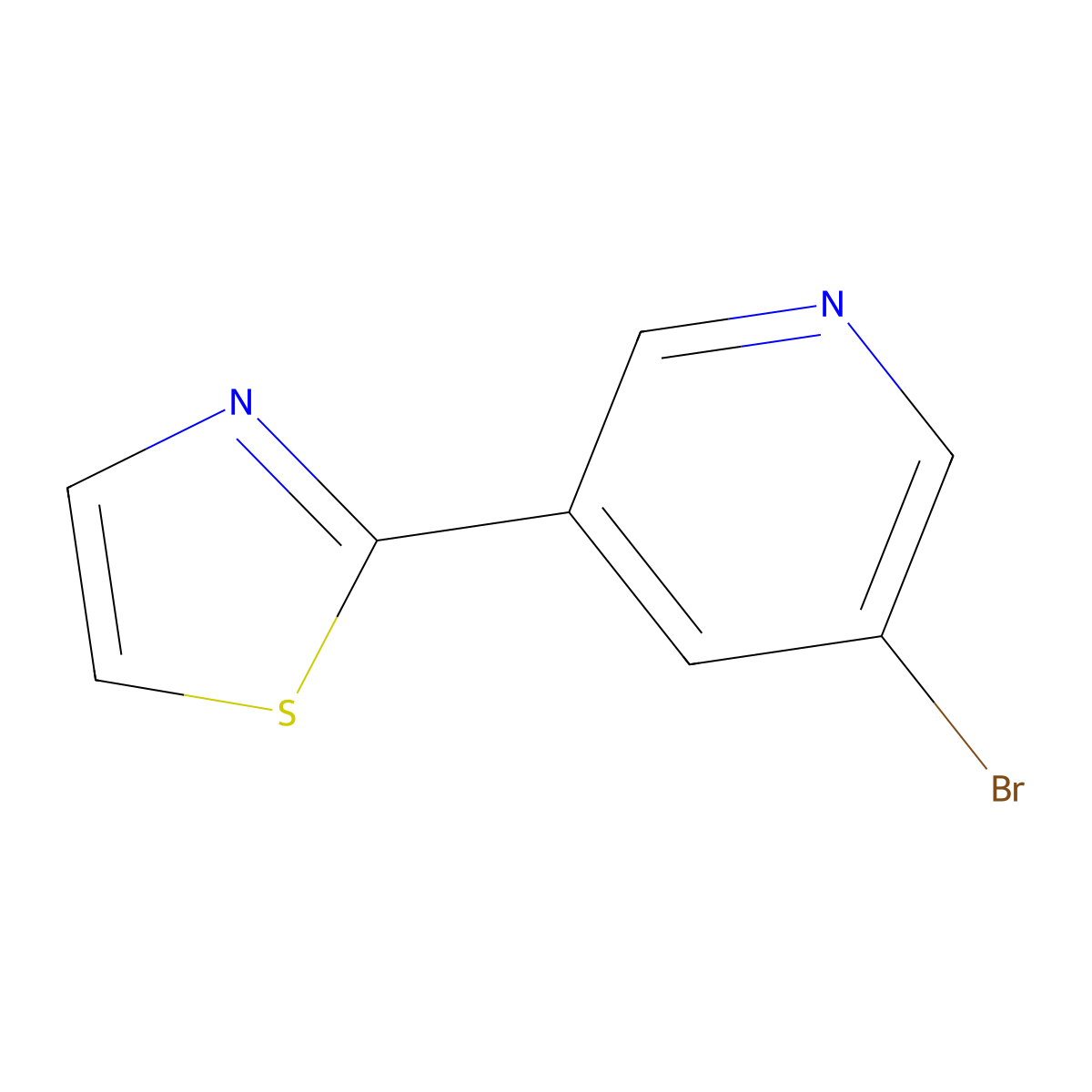 3-Bromo-5-(thiazol-2-yl)pyridine molecular structure, CAS 1211531-23-5