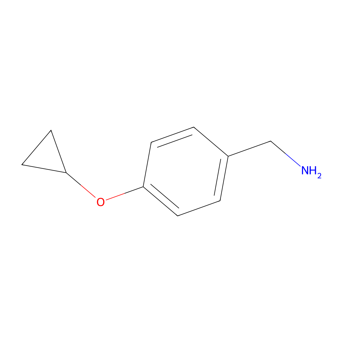 (4-Cyclopropoxyphenyl)methanamine molecular structure, CAS 1211531-24-6