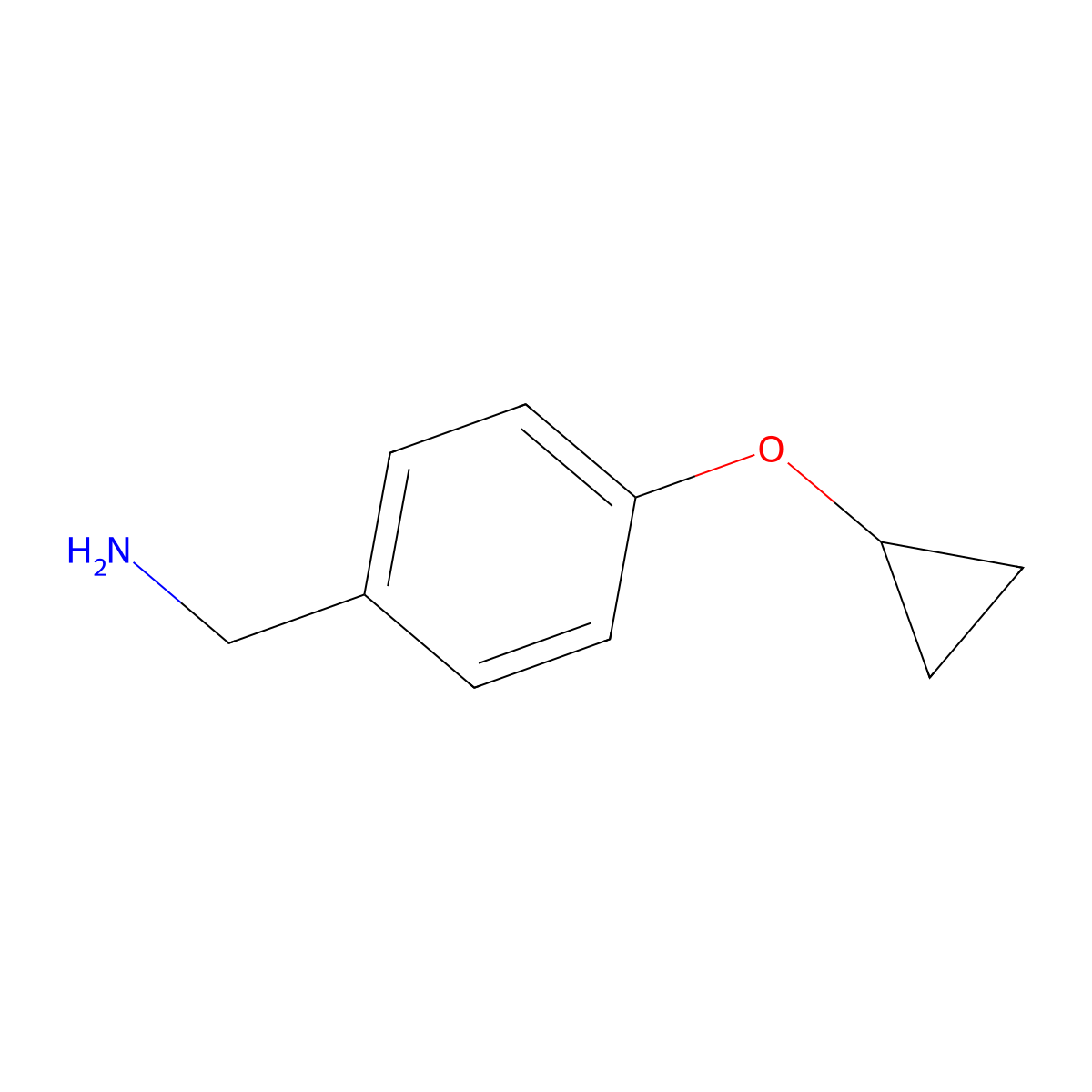 (4-Cyclopropoxyphenyl)methanamine molecular structure, CAS 1211531-24-6