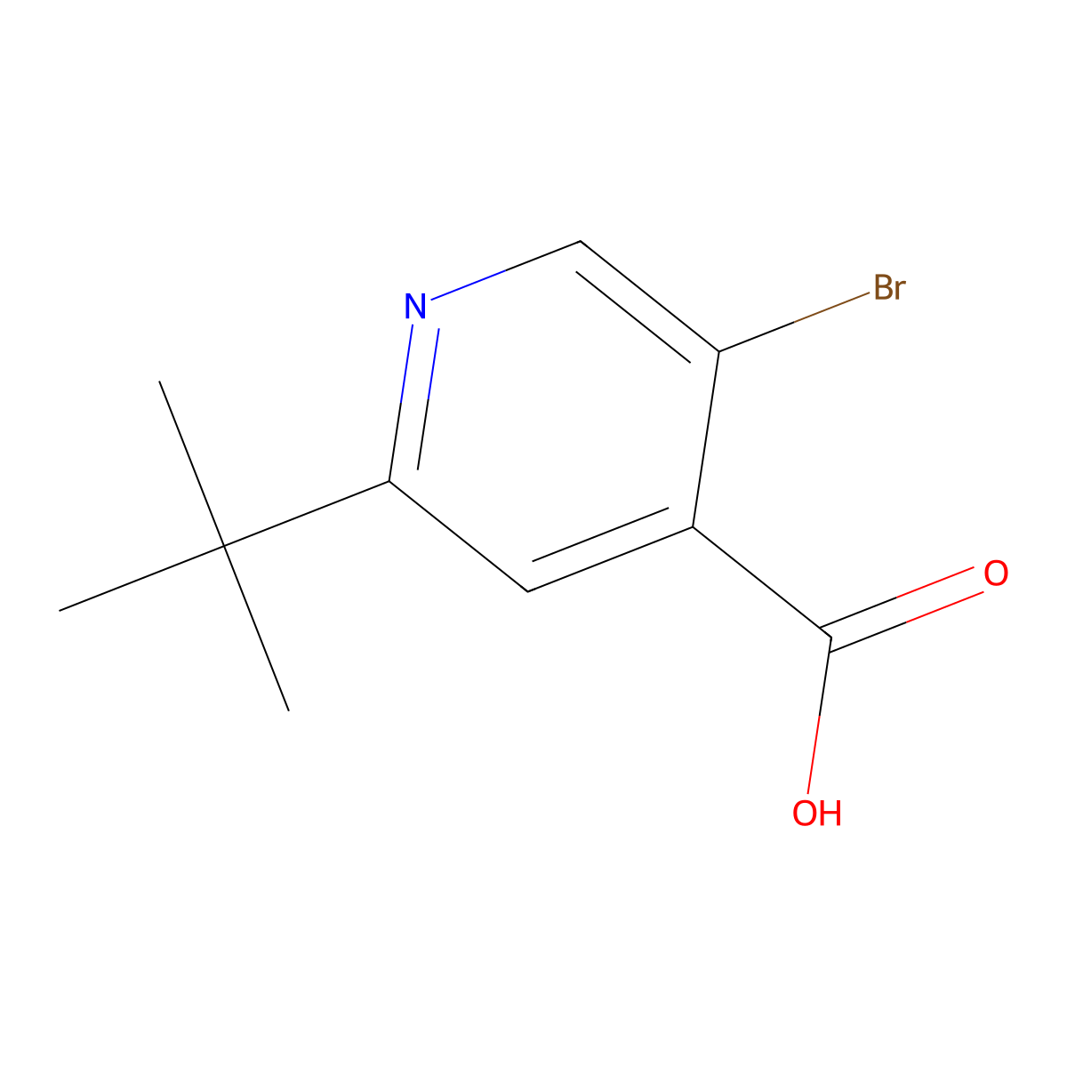 5-Bromo-2-(tert-butyl)isonicotinic acid molecular structure, CAS 1211531-30-4