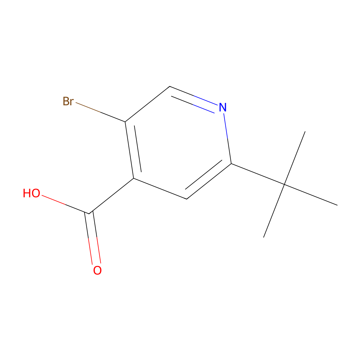 5-Bromo-2-(tert-butyl)isonicotinic acid molecular structure, CAS 1211531-30-4