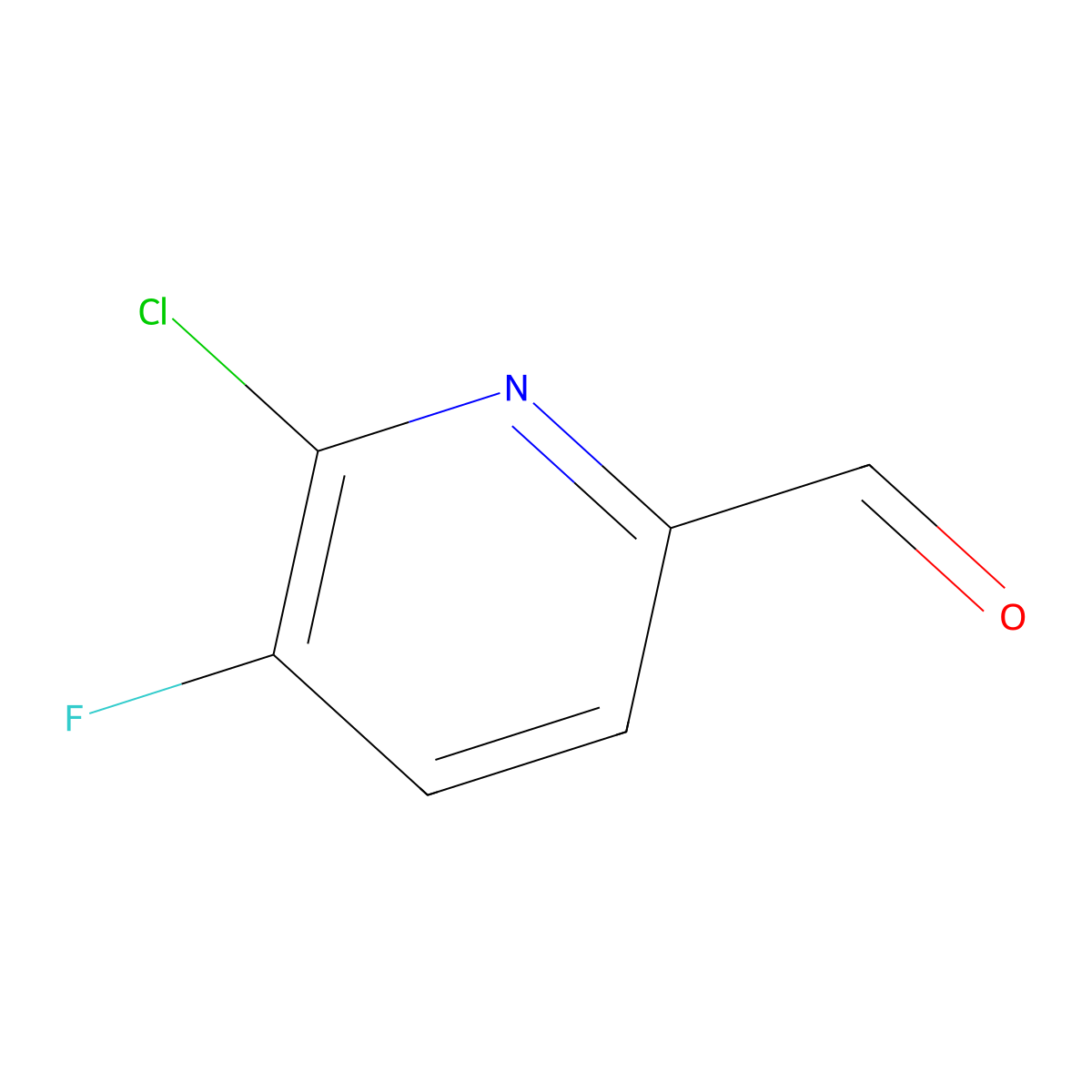 6-Chloro-5-fluoropicolinaldehyde molecular structure, CAS 1211531-38-2