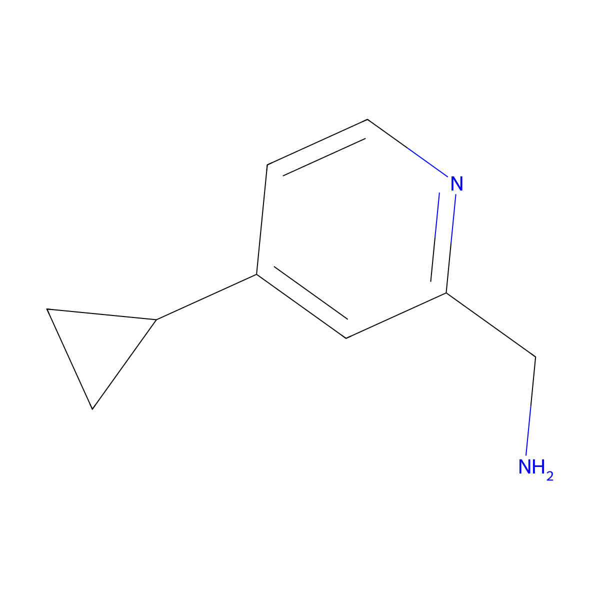 (4-Cyclopropylpyridin-2-yl)methanamine molecular structure, CAS 1211531-42-8