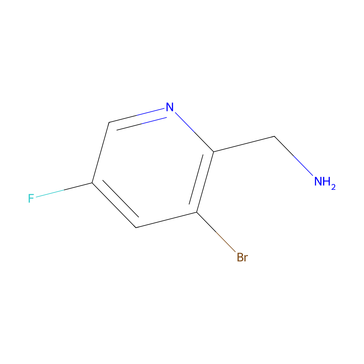 (3-Bromo-5-fluoropyridin-2-yl)methanamine molecular structure, CAS 1211531-47-3