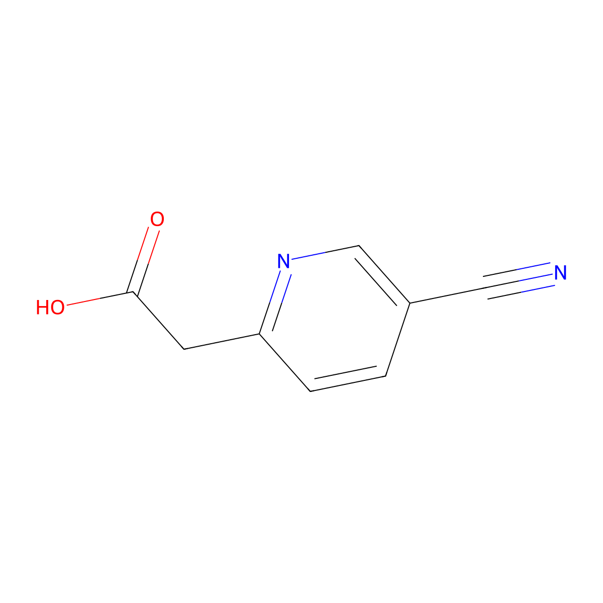 2-(5-Cyanopyridin-2-yl)acetic acid molecular structure, CAS 1211531-48-4