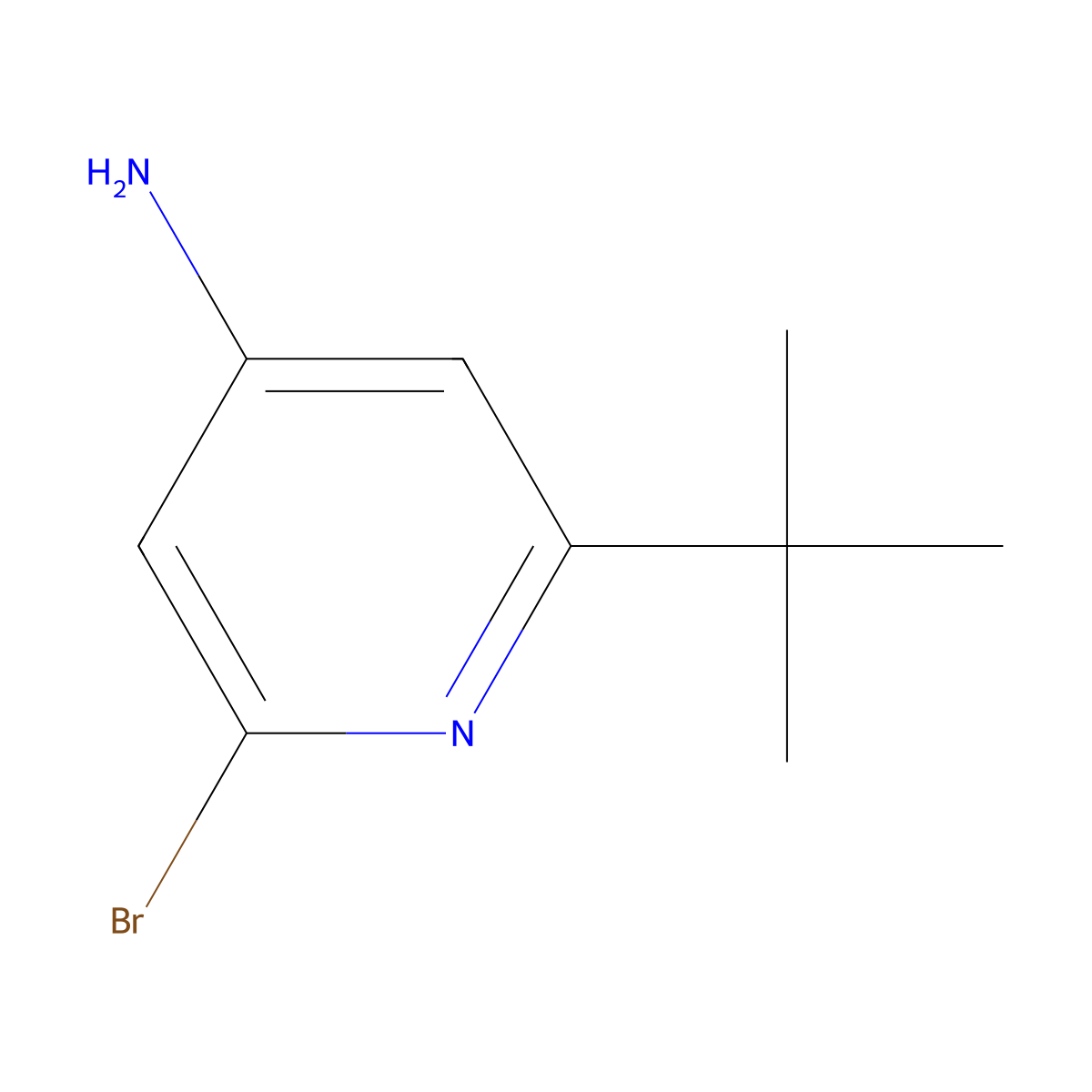 2-Bromo-6-(tert-butyl)pyridin-4-amine molecular structure, CAS 1211531-50-8