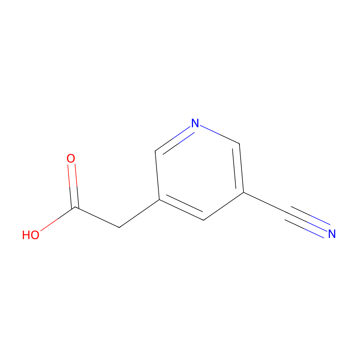 2-(5-Cyanopyridin-3-yl)acetic acid molecular structure, CAS 1211531-62-2