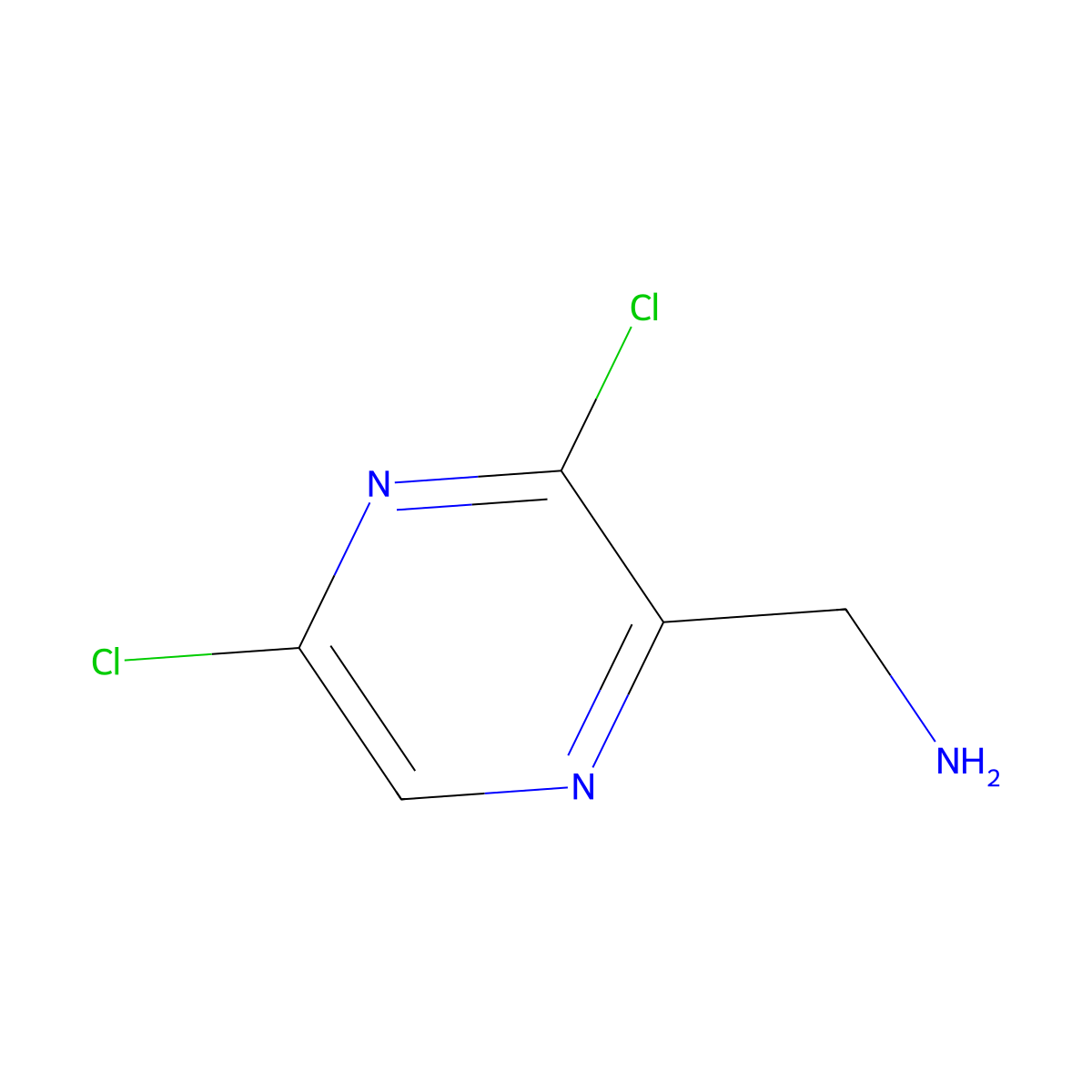 (3,5-Dichloropyrazin-2-yl)methanamine molecular structure, CAS 1211531-66-6