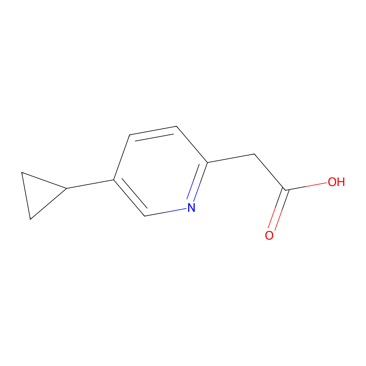 2-(5-Cyclopropylpyridin-2-yl)acetic acid molecular structure, CAS 1211531-75-7