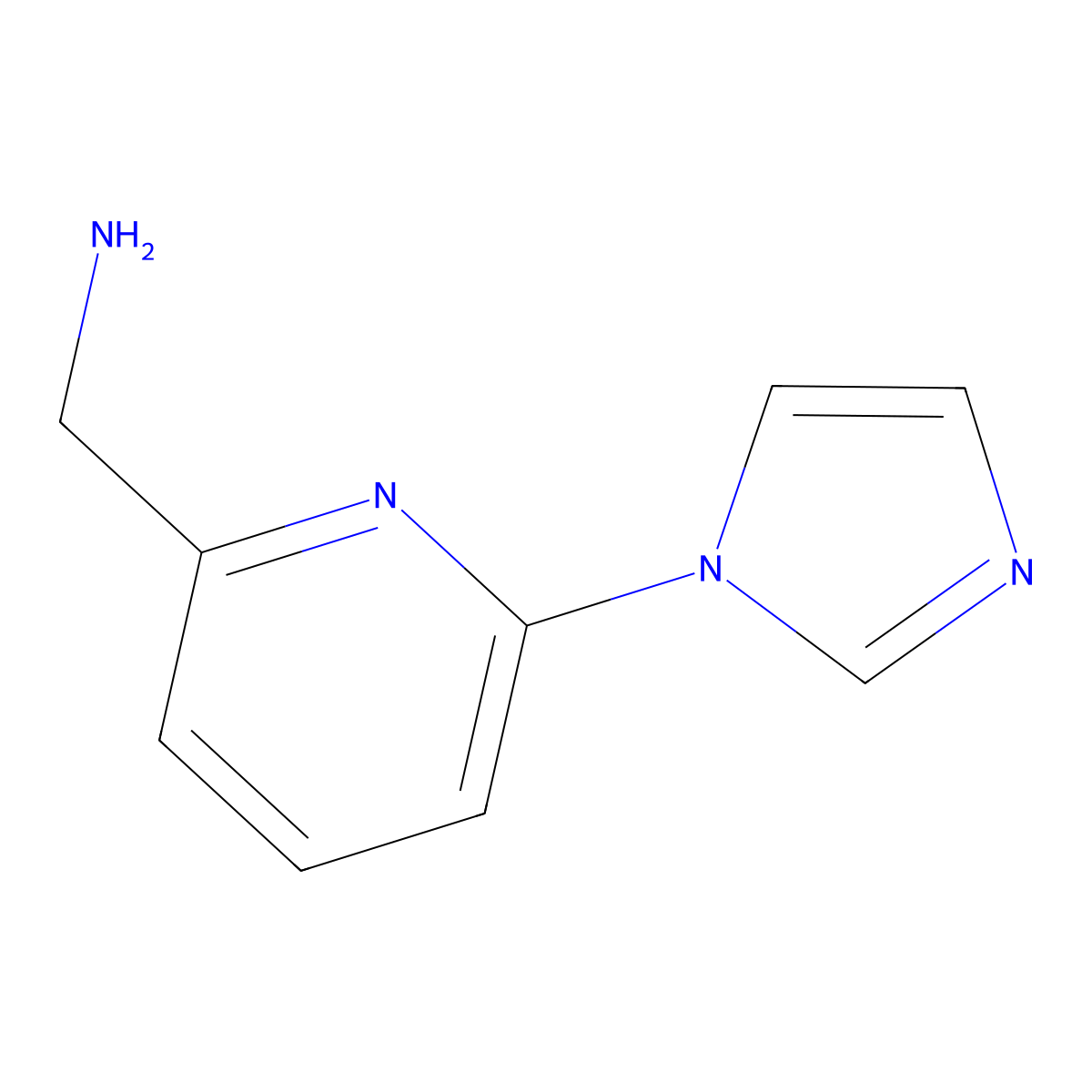 (6-(1H-Imidazol-1-yl)pyridin-2-yl)methanamine molecular structure, CAS 1211531-84-8