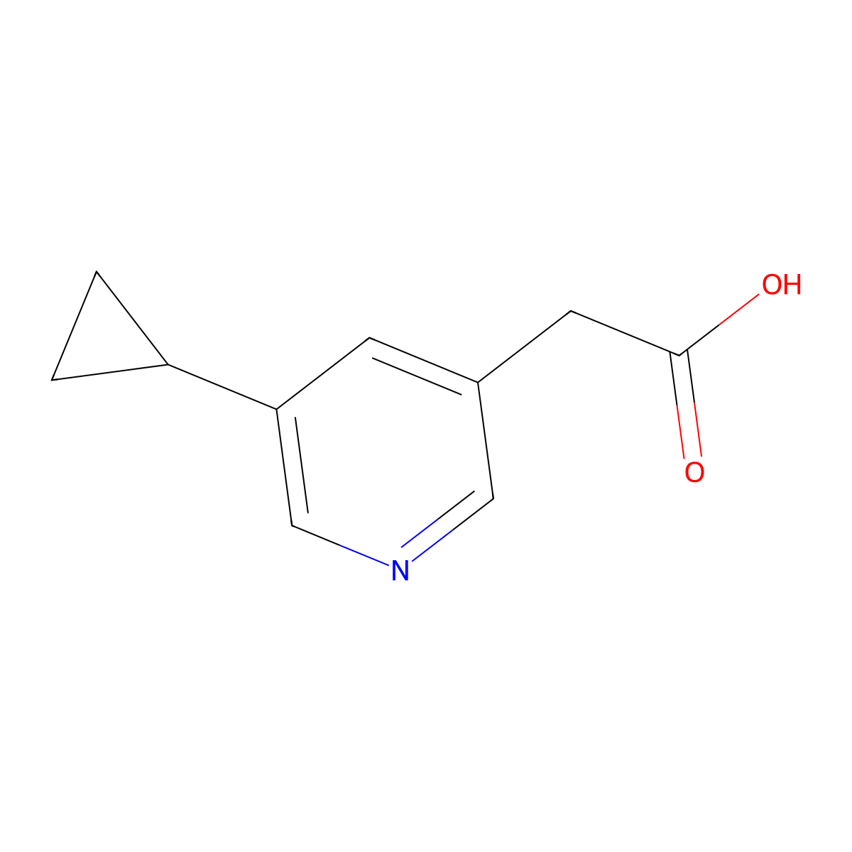 2-(5-Cyclopropylpyridin-3-yl)acetic acid molecular structure, CAS 1211531-87-1