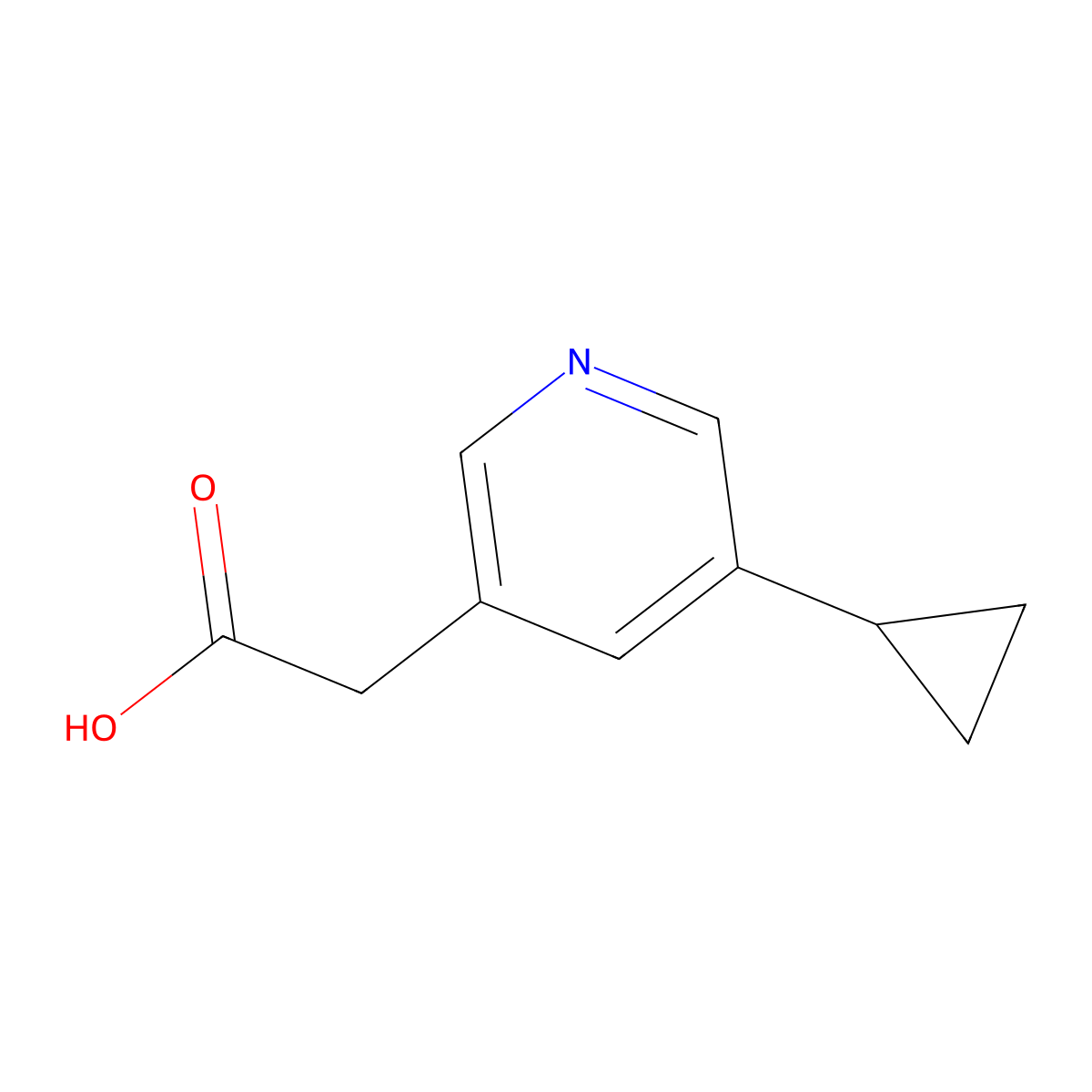 2-(5-Cyclopropylpyridin-3-yl)acetic acid molecular structure, CAS 1211531-87-1