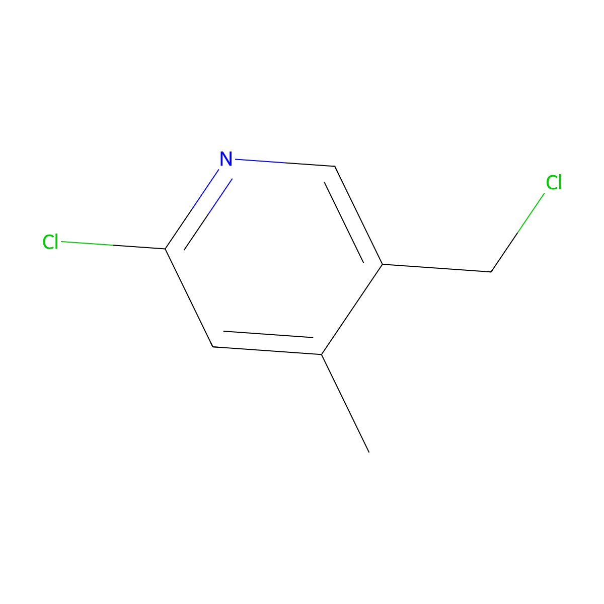 2-Chloro-5-(chloromethyl)-4-methylpyridine molecular structure, CAS 1211532-12-5