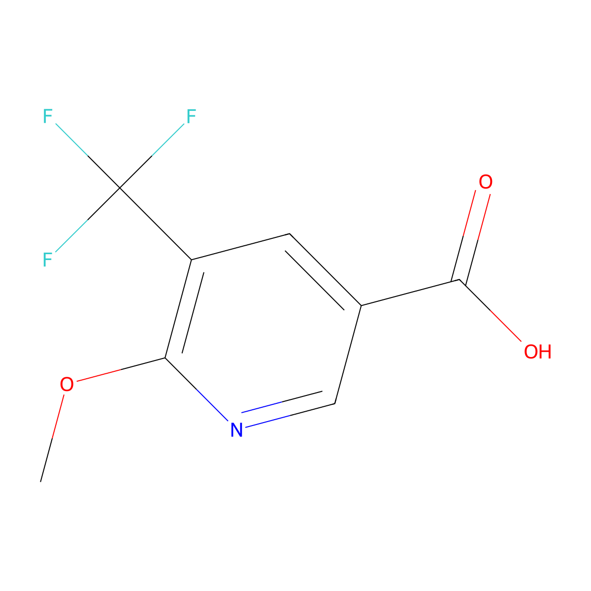 6-Methoxy-5-(trifluoromethyl)nicotinic acid molecular structure, CAS 1211532-15-8