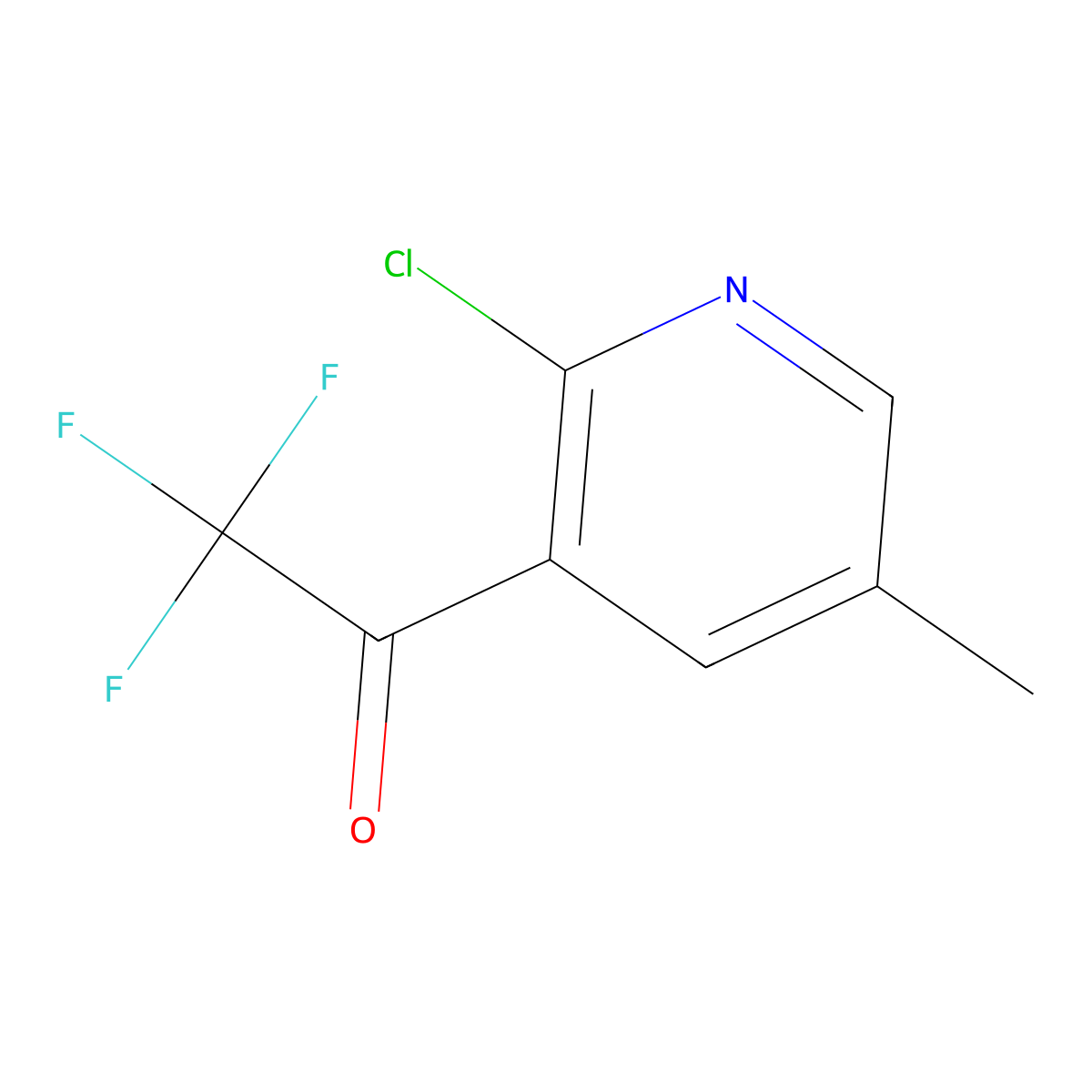 1-(2-Chloro-5-methylpyridin-3-yl)-2,2,2-trifluoroethanone molecular structure, CAS 1211532-26-1