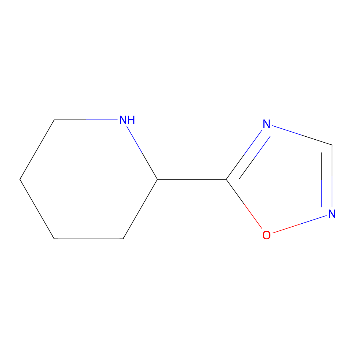 2-(1,2,4-Oxadiazol-5-yl)piperidine molecular structure, CAS 1211532-29-4