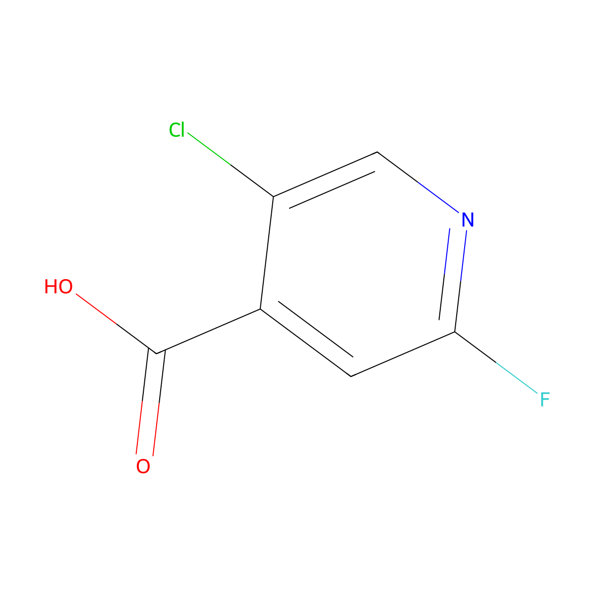 5-Chloro-2-fluoropyridine-4-carboxylic acid molecular structure, CAS 1211532-40-9