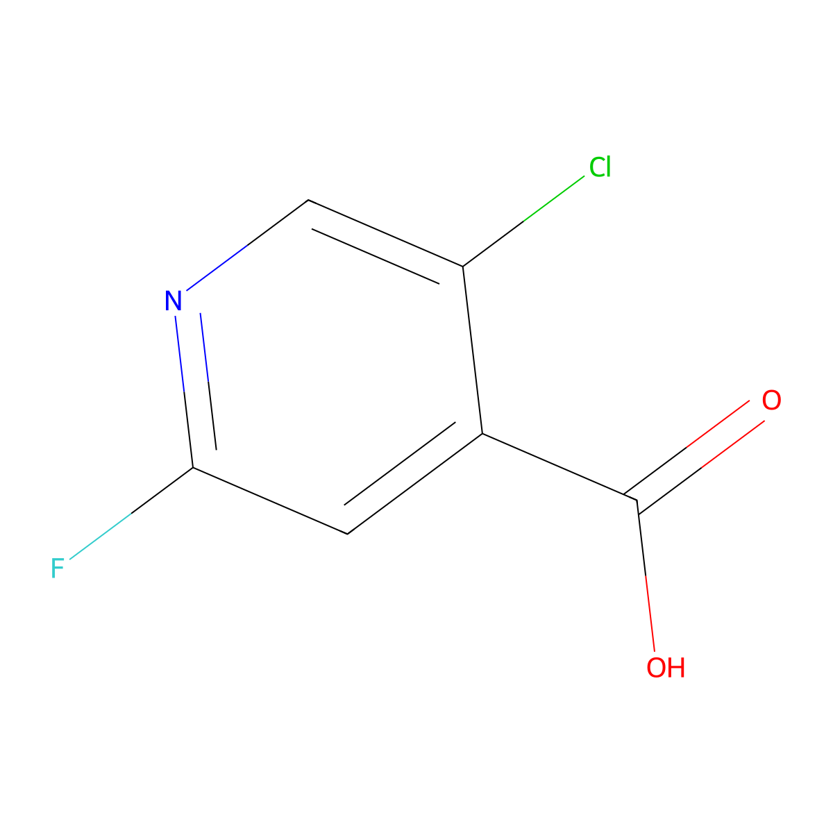 5-Chloro-2-fluoropyridine-4-carboxylic acid molecular structure, CAS 1211532-40-9