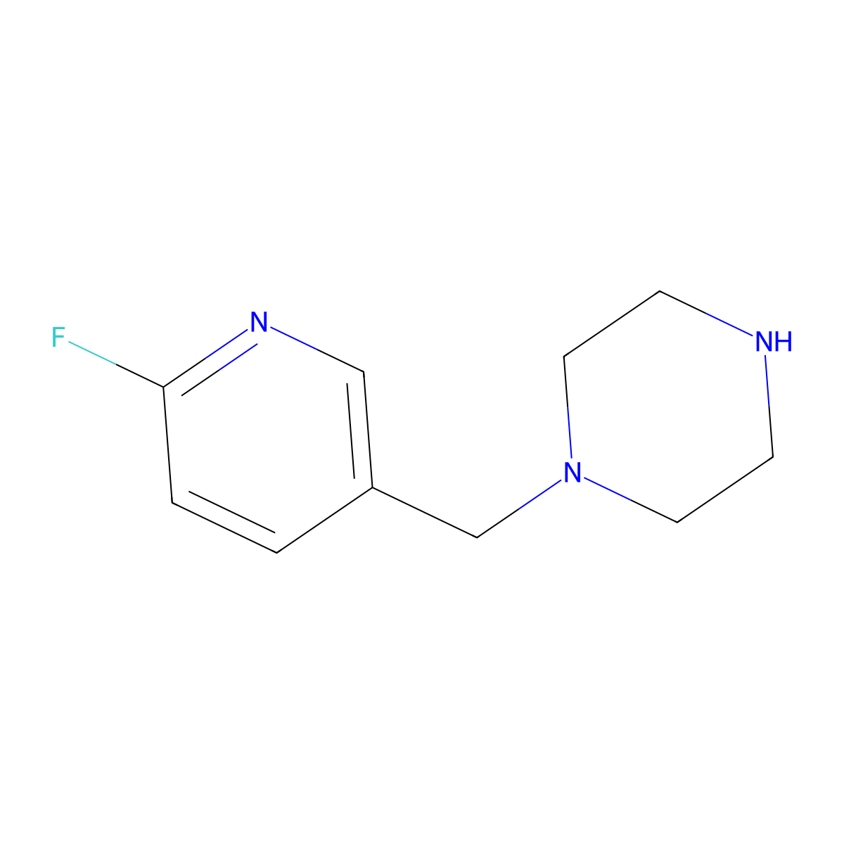 1-[(6-Fluoropyridin-3-YL)methyl]piperazine molecular structure, CAS 1211532-51-2
