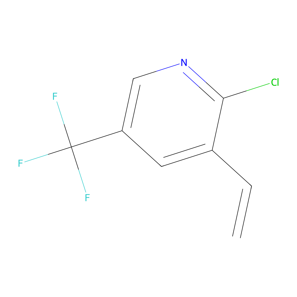 2-Chloro-5-(trifluoromethyl)-3-vinylpyridine molecular structure, CAS 1211532-67-0