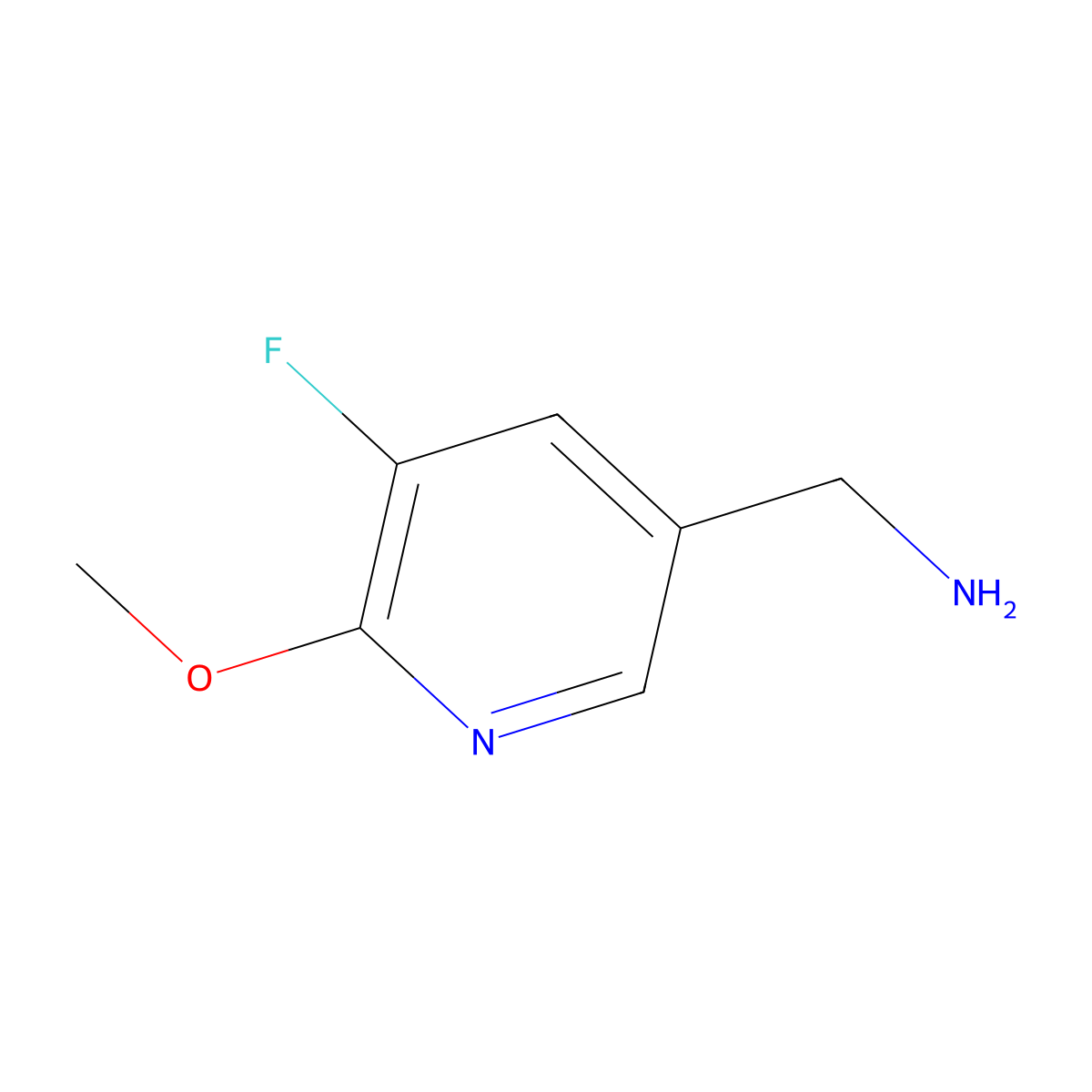 (5-Fluoro-6-methoxypyridin-3-YL)methanamine molecular structure, CAS 1211532-92-1