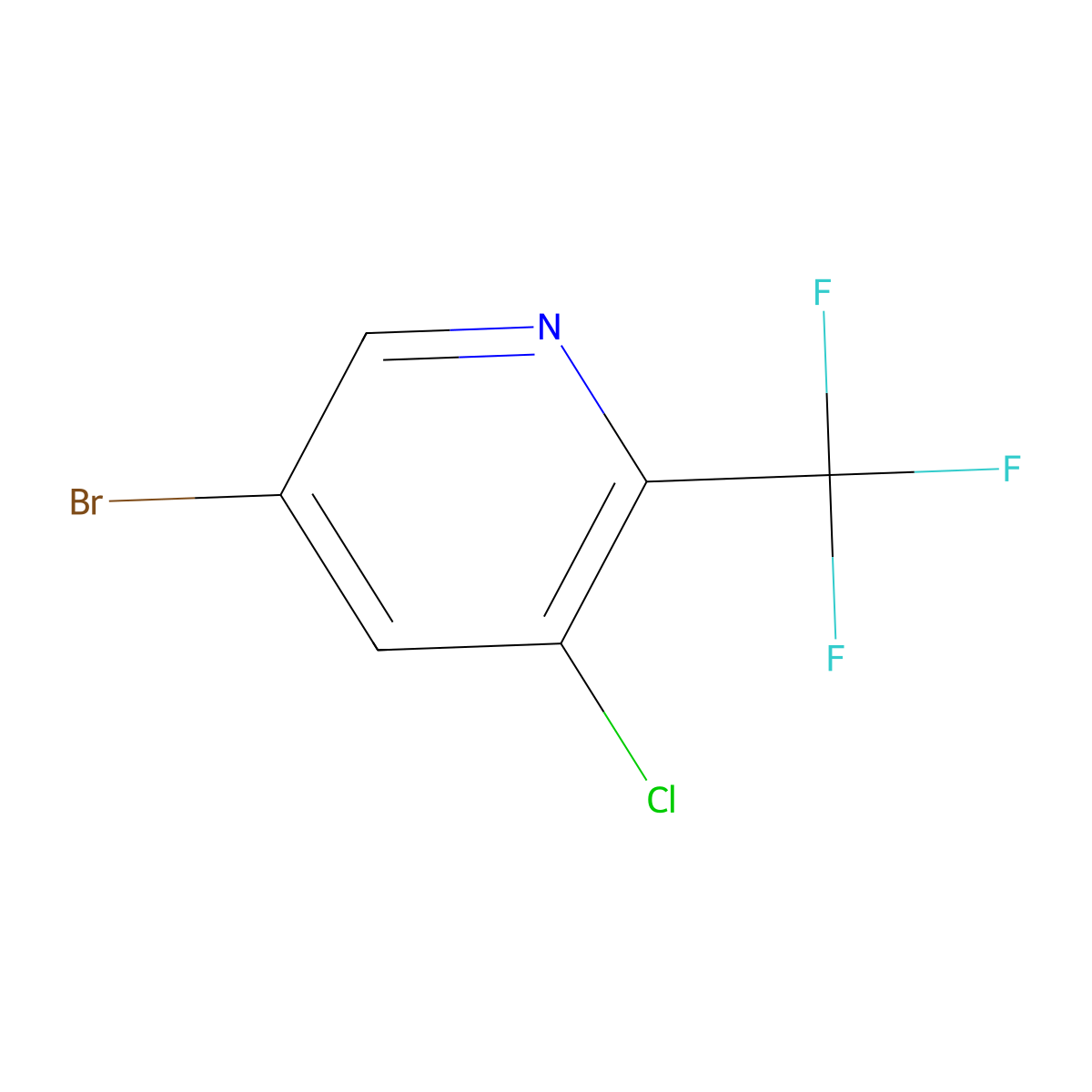 5-Bromo-3-chloro-2-(trifluoromethyl)pyridine molecular structure, CAS 1211533-00-4