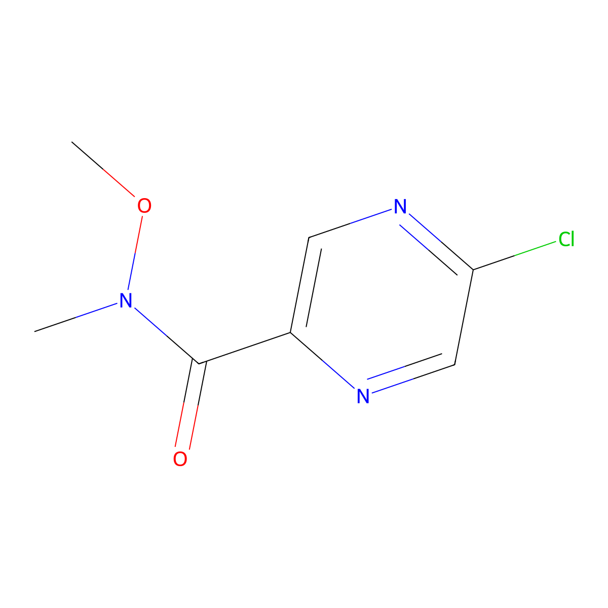 5-Chloro-N-methoxy-N-methyl-2-pyrazinecarboxamide molecular structure, CAS 1211533-01-5